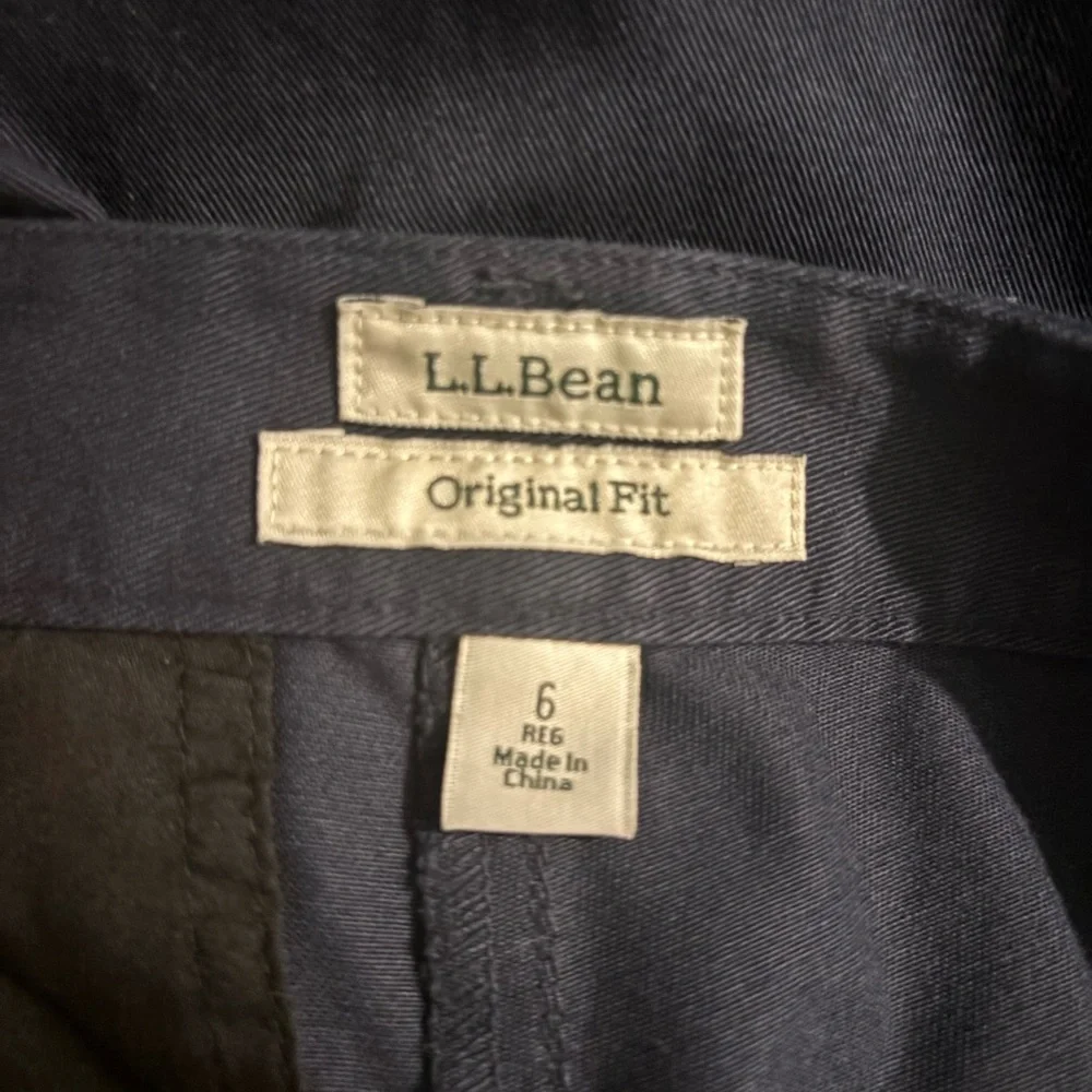 NWT L. L. Bean Womens Sz 6 Original Fit Shorts Navy Twill Elastic Extender Waist